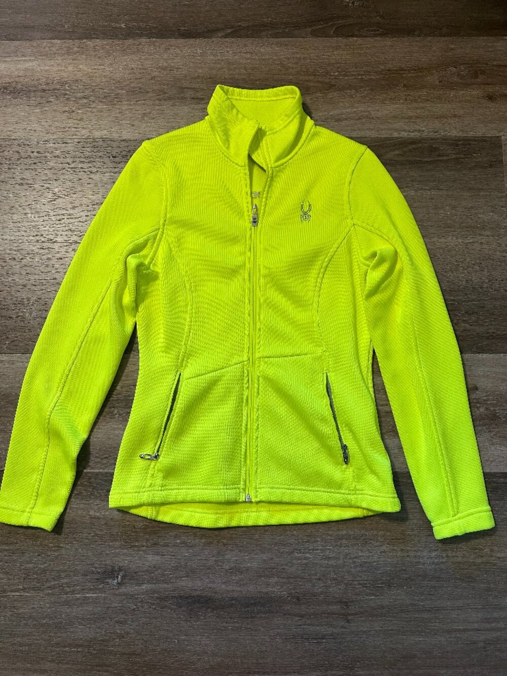 Spyder Women’s CORE Sweater Jacket | Medium | Neon Yellow & Silver Stitching